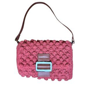 Red Pom Pom Boho Shoulder Bag Casual